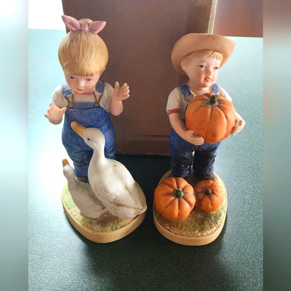 Vintage Denim Days By Homco porcelain figurines